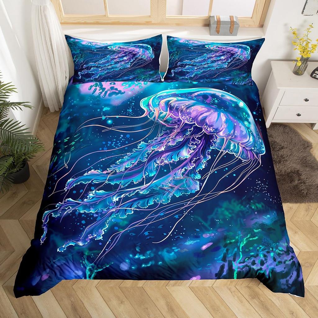 Ocean Bedding Sets Sea Theme Comforter Duvet Cover Bedroom Decor Queen King Size Quilt Covers With 2 Pillowcases For Kids Adults