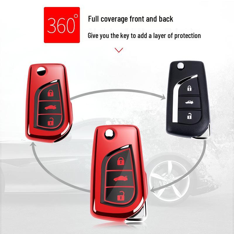 Toyota Key Case for Corolla, Camry, Crown, Levin, Reiz, Highlander, RAV4 - Car Key Protective Cover