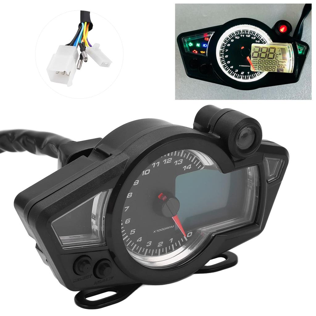DC12V Motocyklový Rychloměr Otáčkoměr Měřič, Univerzální Upravený Motocykl Antireflexní Podsvícení Univerzální Měřič pro