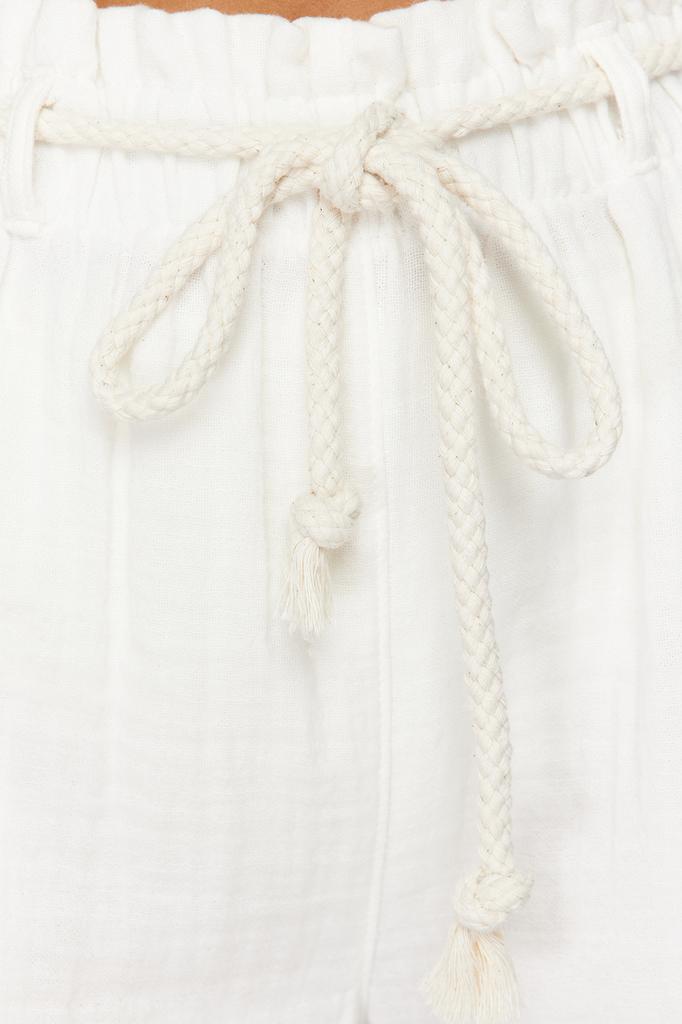 Damenmode Neue Shorts & Bermuda Braun Gewebt zum Binden Musselinshorts Bermuda