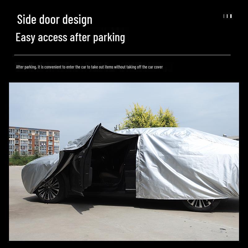 Silver Sunshade Car Cover: Full Protection Against Sun, Rain, and Dust for Sedans and SUVs