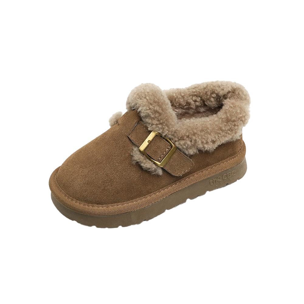 XSHX "Echtes Leder Birken" Kuh Velours Wolle Mund Kinder Schneestiefel Winter Jungen und Mädchen [Schuhe aus Wenzhou]