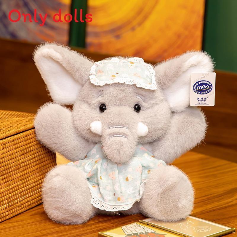 

Cute Elephant Plush Toy With Pp Cotton Filling For Kids Sleep And Comfort Gray Pajama,23cm