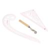 Clothing Patterning Ruler Sew French Curve Ruler Metric Shaped Plastic Sewing Tools Include Curve/Triangular Rule Tracing Wheel for Beginners