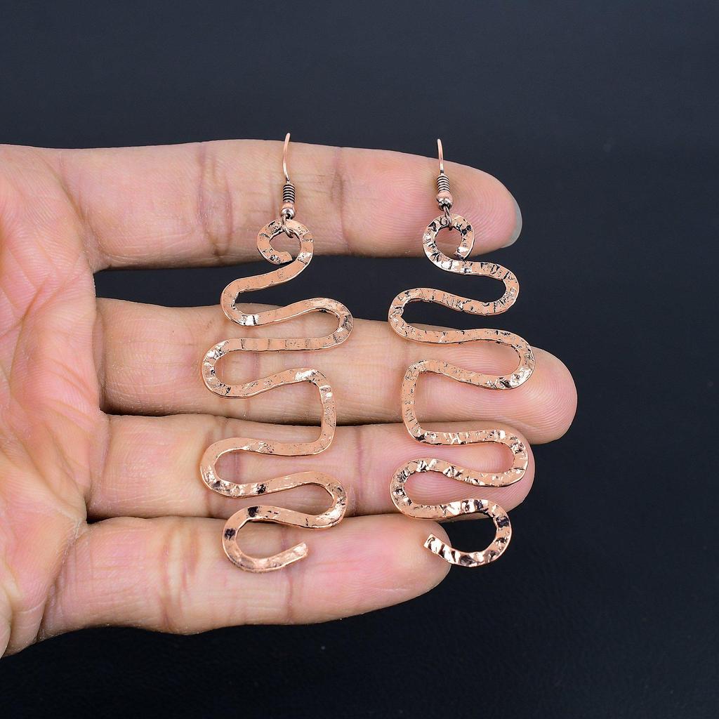 Designer Copper Earrings, Handmade Gemstone Earrings Jewelry, Gifts For Wife Brand New Earrings