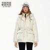 Teenie Weenie Women's 2025 Winter Drawstring Hooded Down Jacket
