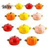Ciotola da Zuppa con Coperchio, Manico Doppio, Zucca, Adatta al Microonde, Decorativa, Pratica, Regalo Cucina per Casa, Ciotola in Ceramica, Pentola Resistente al Calore per Stufati