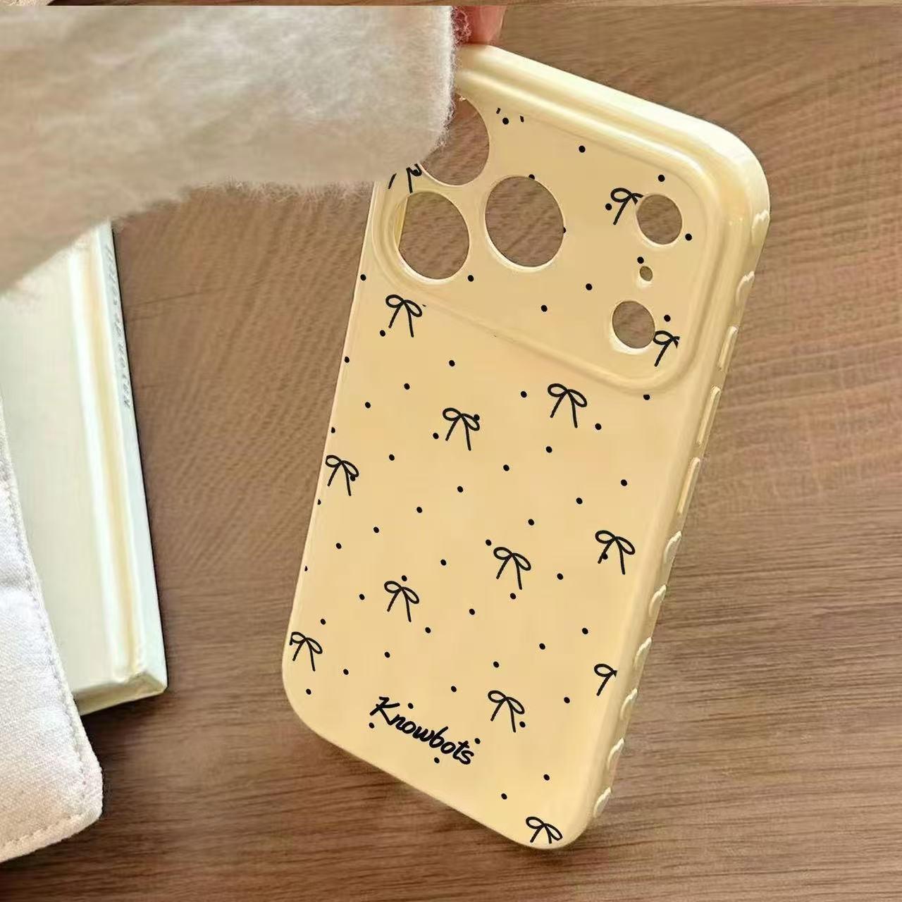 iPhone 17 Pro Max Case with Polka Dot Bow, Heart Design, and Large Window iPhone 17 Pro Max