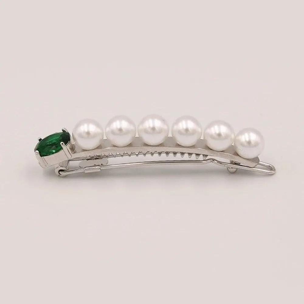 J Lauren Green Cubic Point Pearl Hairpin H01345