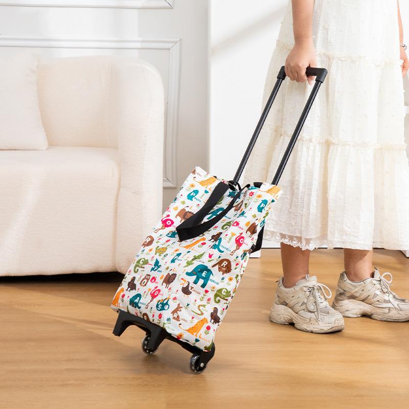 Foldable Shopping Cart Waterproof Trolley for Home Use and Outdoor Trips