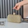 Rose Gold Folds Banquet Clutch Purses for Women Wedding Cocktail Party Evening Bag Shoulder Crossbody Handbag Sequins Clutches