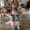 Summer 2025 Casual Long Skirt Jumpsuit Printed Camisole Vest