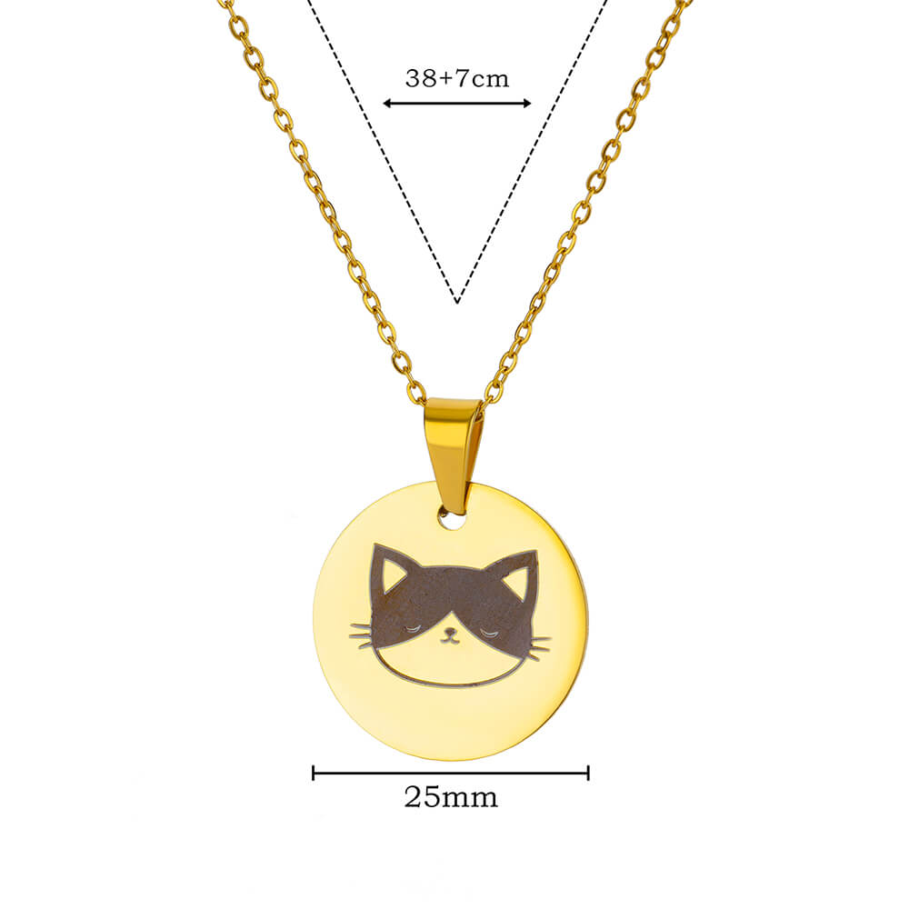 Cute Cat Stainless Steel Necklaces for Women Gold Color Animal Pet Pendant Necklaces Party Luxury Jewelry Birthday Gifts BFF