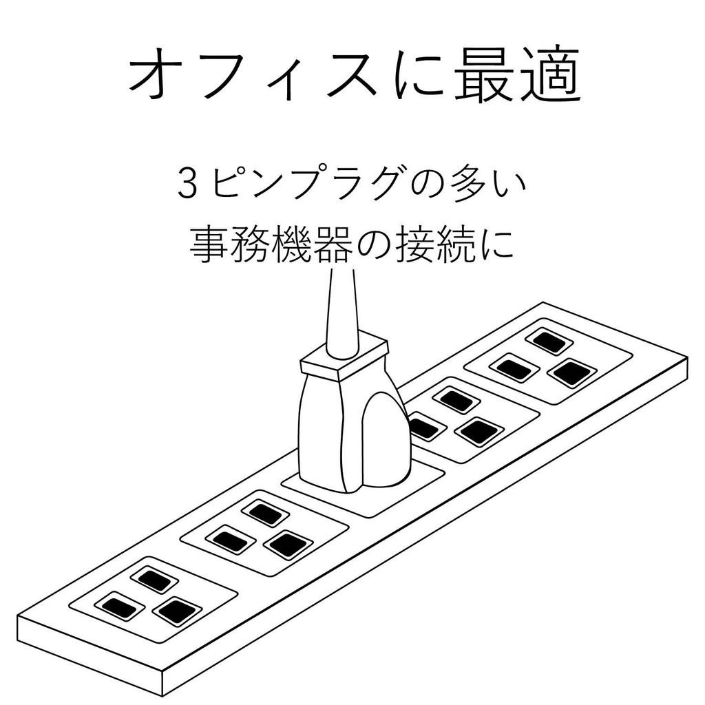 ELECOM Power Strip, 6 Outlets, 3-Pin Plug, Magnetic Attachment, 5m, Gray, T-WRM3650LG/RS