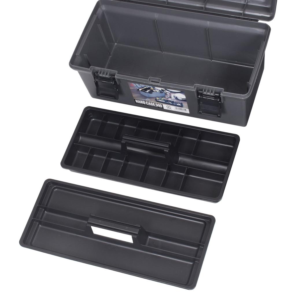 Iris Ohyama Tool Box, Hard Case 500, Gray [Approx. 47cm W X 24cm D X 23cm H]