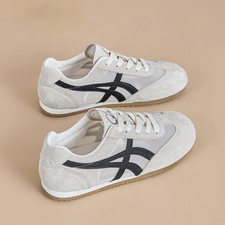 

Популярные ретро сетчатые дышащие немецкие тренировочные кроссовки женские 2025 лето новые легкие и универсальные повседневные спортивные кроссовки на плоской подошве 40 бежевый