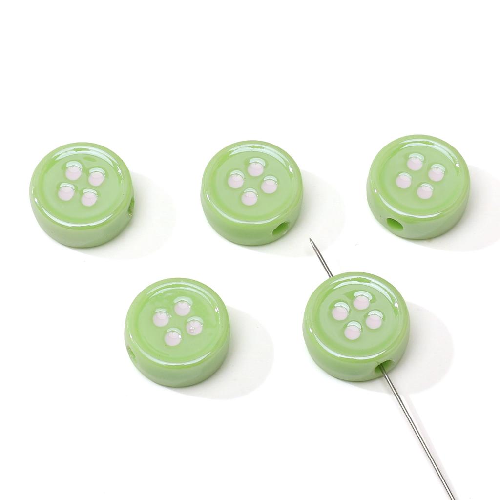 Acrylic Dopamine Oil Droplets Flower Button Beads for DIY Jewelry 1 Set