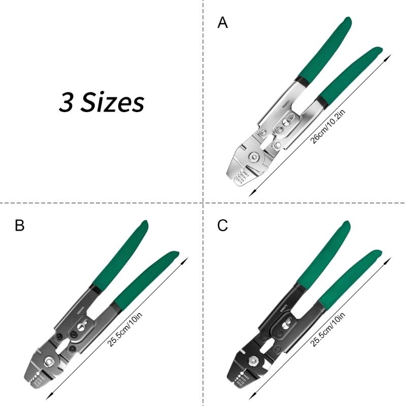Ferrule Crimp Tool 4 Position Wire Rope Crimping Pliers Xtuosen with Cutter for Rope Repair and DIY Tasks Work