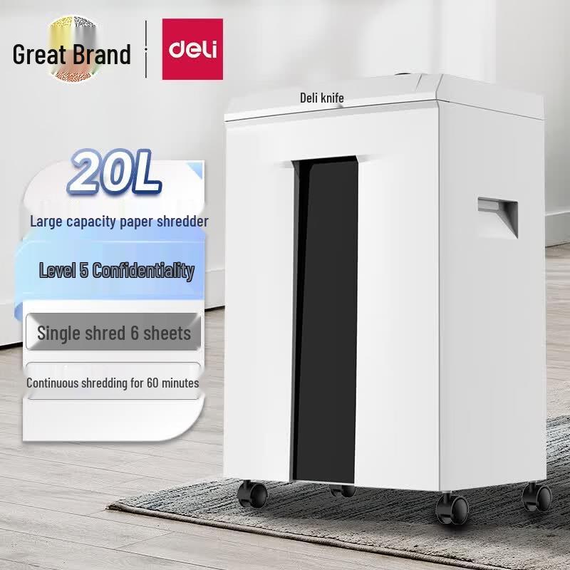 

Deli 9912 Commercial Level 5 Security Paper Shredder CN plug (adapter included)