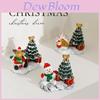 Casa Miniatura de Resina de Natal Boneco de Neve Decoração Cênica Para Display Festivo de Mesa