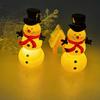Christmas Snowman Night Light Ornament; Glowing Snowman Top Hat Glowing Figurine