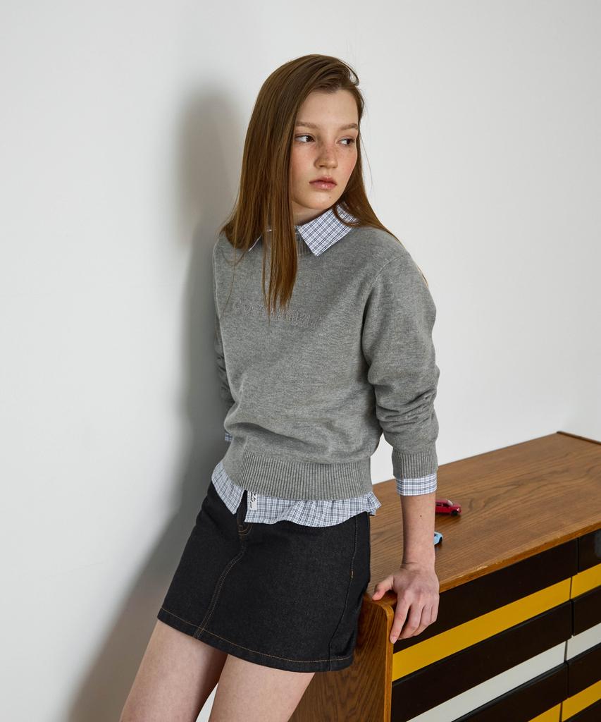 Covernat Woman Denim Mini Skirt Blue