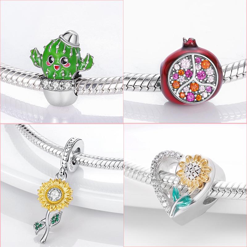 Original-Insekten-Charm-Anhänger aus 925er-Sterlingsilber, Schmetterling, Libelle, Marienkäfer-Charm-Perlen, passend für Mode-Armbänder, Original-Schmuck