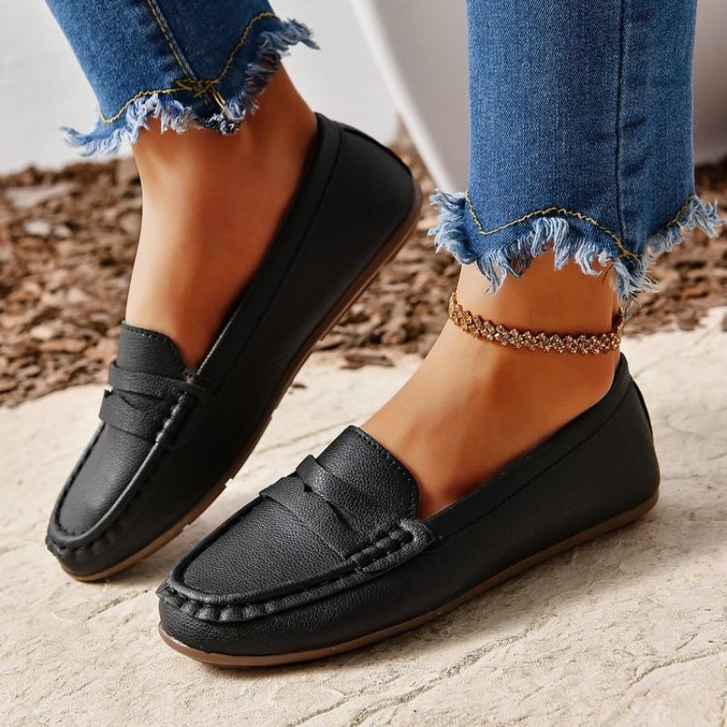Flat Four Seasons Lightweight Casual Shoes Fashion One Foot Stirrup Women's Shoes Round Head Single Shoes