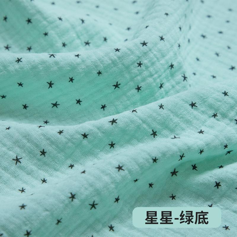 0.5m/1m/2m Soft Cartoon Cherry Print Double Crepe Gauze Fabric 100% Cotton Fabric DIY Sewing Clothing Baby Breathable Texture