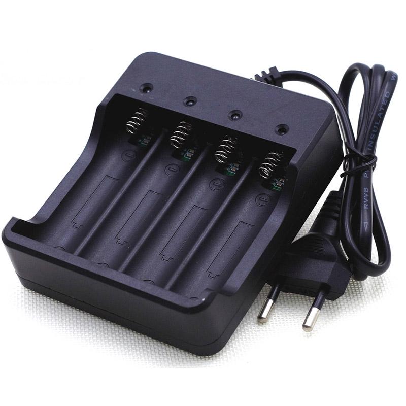 4 Slots USB 18650 Battery Charger Universal Lithium Battery Chargers for 16340 14500 26650 18650 Rechargeable Battery Charging EU чёрный
