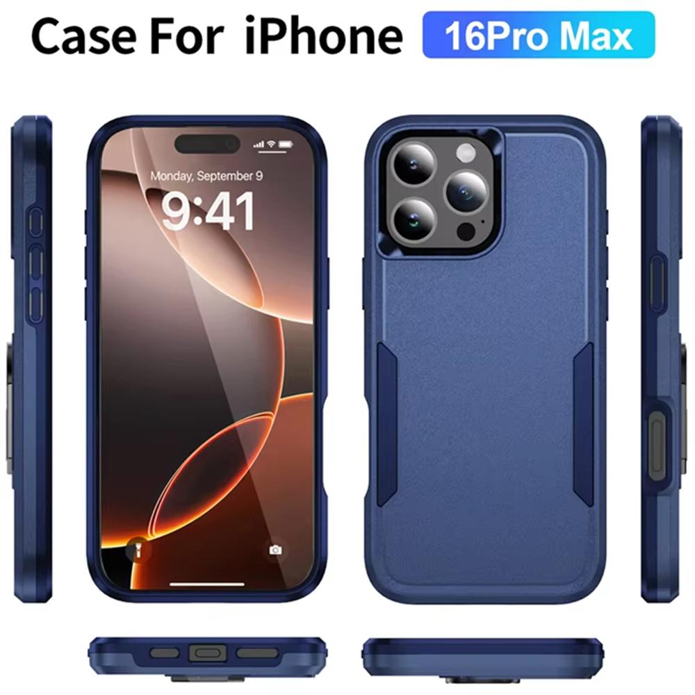Heavy Duty Drop Shockproof Phone Case For Iphone 16 15 14 13 12 11 Pro Max 16e Plus Hard PC Anti-Scratch Rugged Protective Cover