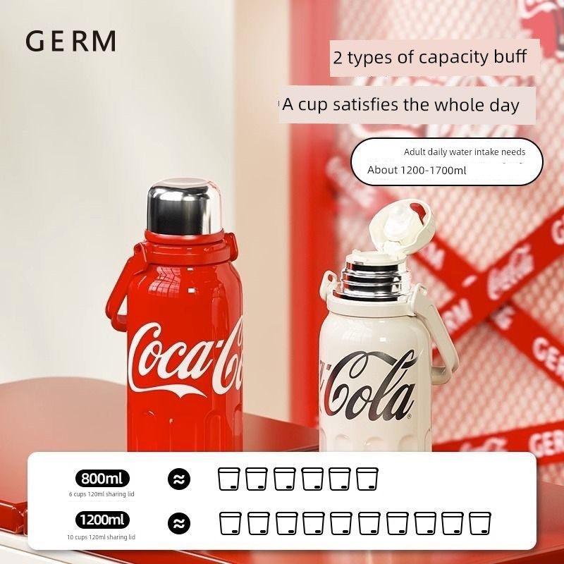 Ge Qi Germ Coca-Cola Large Capacity Vacuum Cup Infant Water Cup Girl 2023 New Stainless Steel Kettle