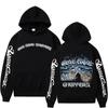 Felpa con Cappuccio Grafica Logo West Coast Chopper Maschile Vintage Streetwear Uomo Donna Manica Lunga Oversize Felpa con Cappuccio Gotica da Uomo