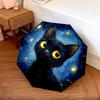Night Cat  pattern, automatic folding umbrella, portable and foldable design, 8 ribs, a Christmas or birthday gift.