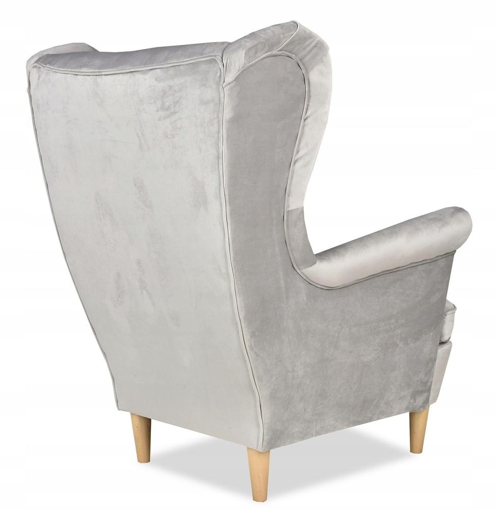 ARI Wing Chair with Footrest, Scandinavian Family Meble Light Gray