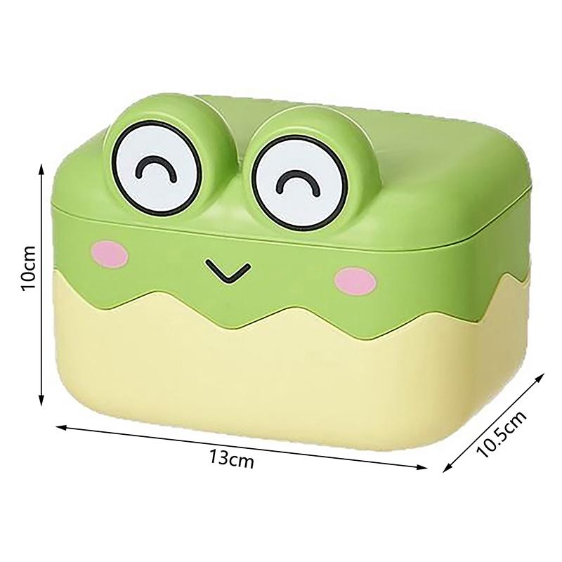 Drain Soap Box Cute Frog Shape Portable Plastic Animal Box Non-Slip Bathroom Home Decoration Pp Material Shower Holder