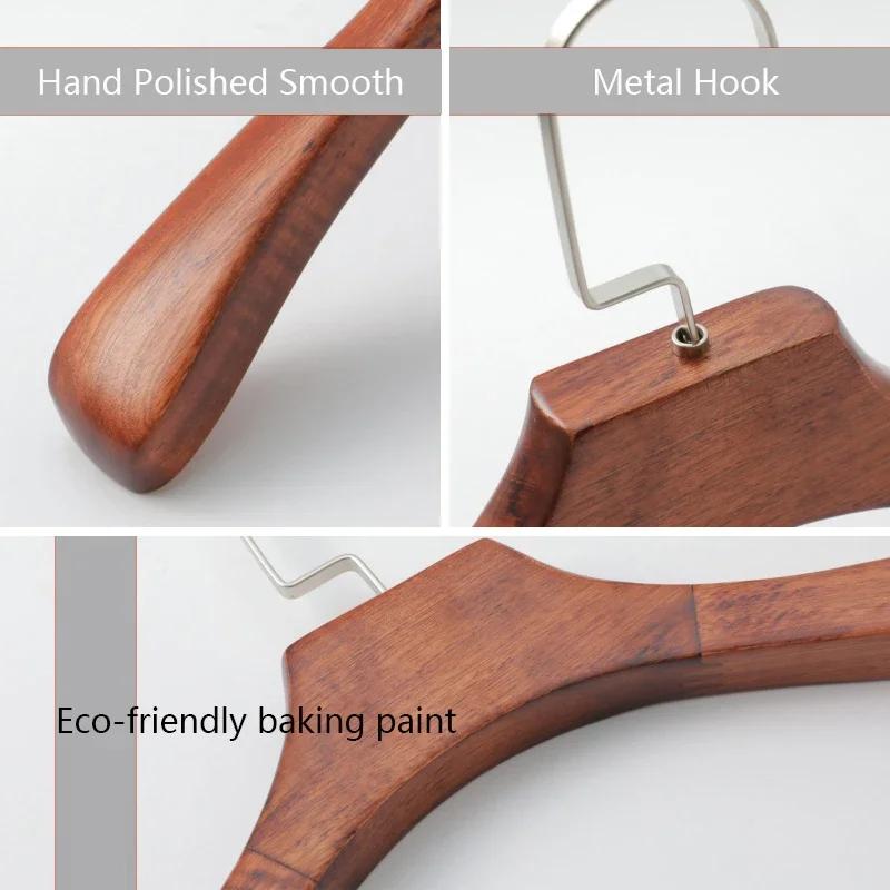 1/2 BUC Umerașe din Lemn Durabil de Înaltă Calitate, Umerașe Retro Îngroșate pentru Haine Cămăși Jachete, Organizatoare de Costume de Calitate cu Umeri Lărgiți