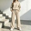 Women's High Neck Loose Fit Long Sleeve Sweatshirt and Wide Leg Pants Tracksuit Set