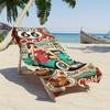 Telo da Spiaggia Mulino a Vento Route 66, Design Artistico Auto d'Epoca e Caffè, Asciugatura Rapida Senza Sabbia, per Spiaggia e Picnic