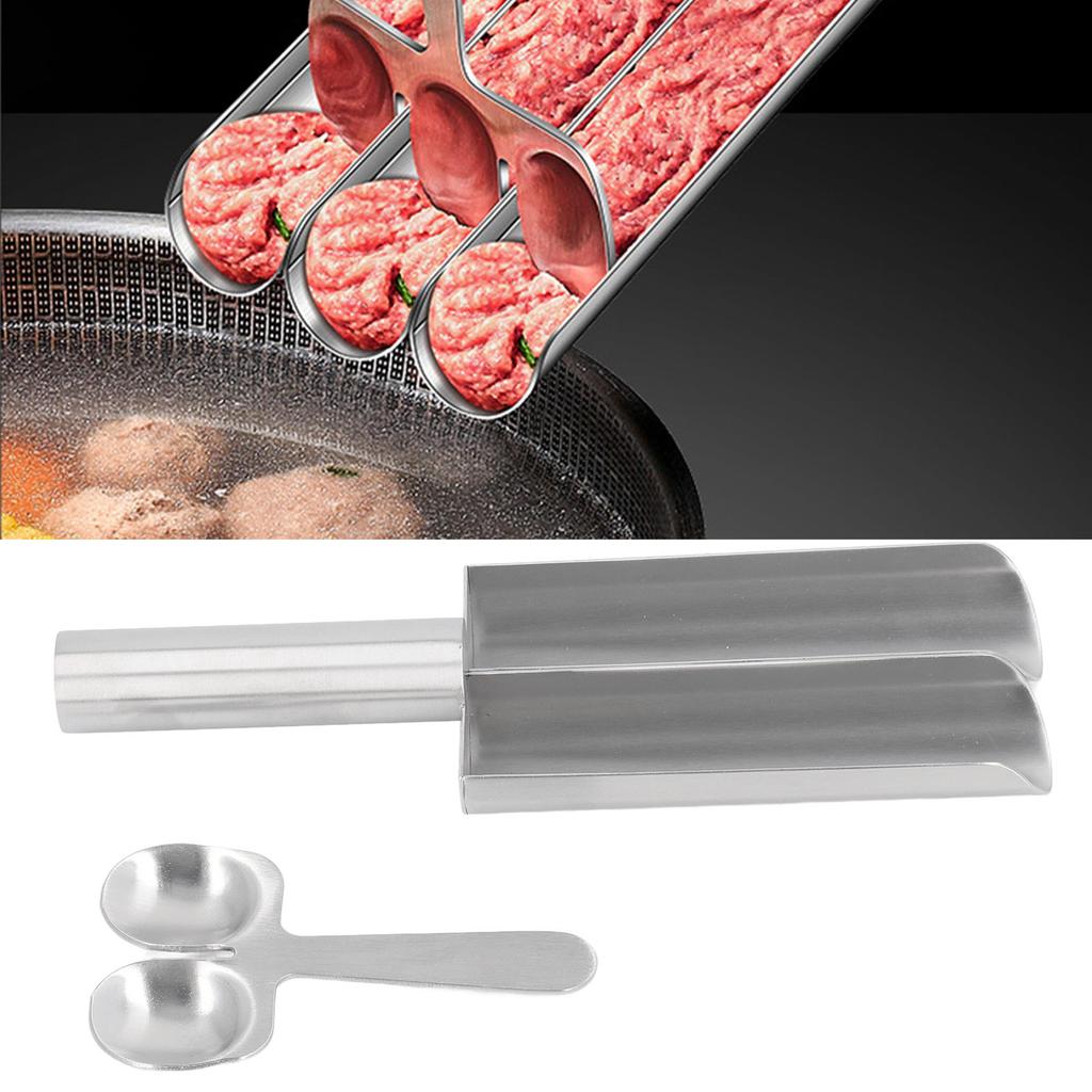 Meatball Maker with Cutting Spoon Stainless Steel Meat Baller Spoon for Kitchen Bar Restaurant