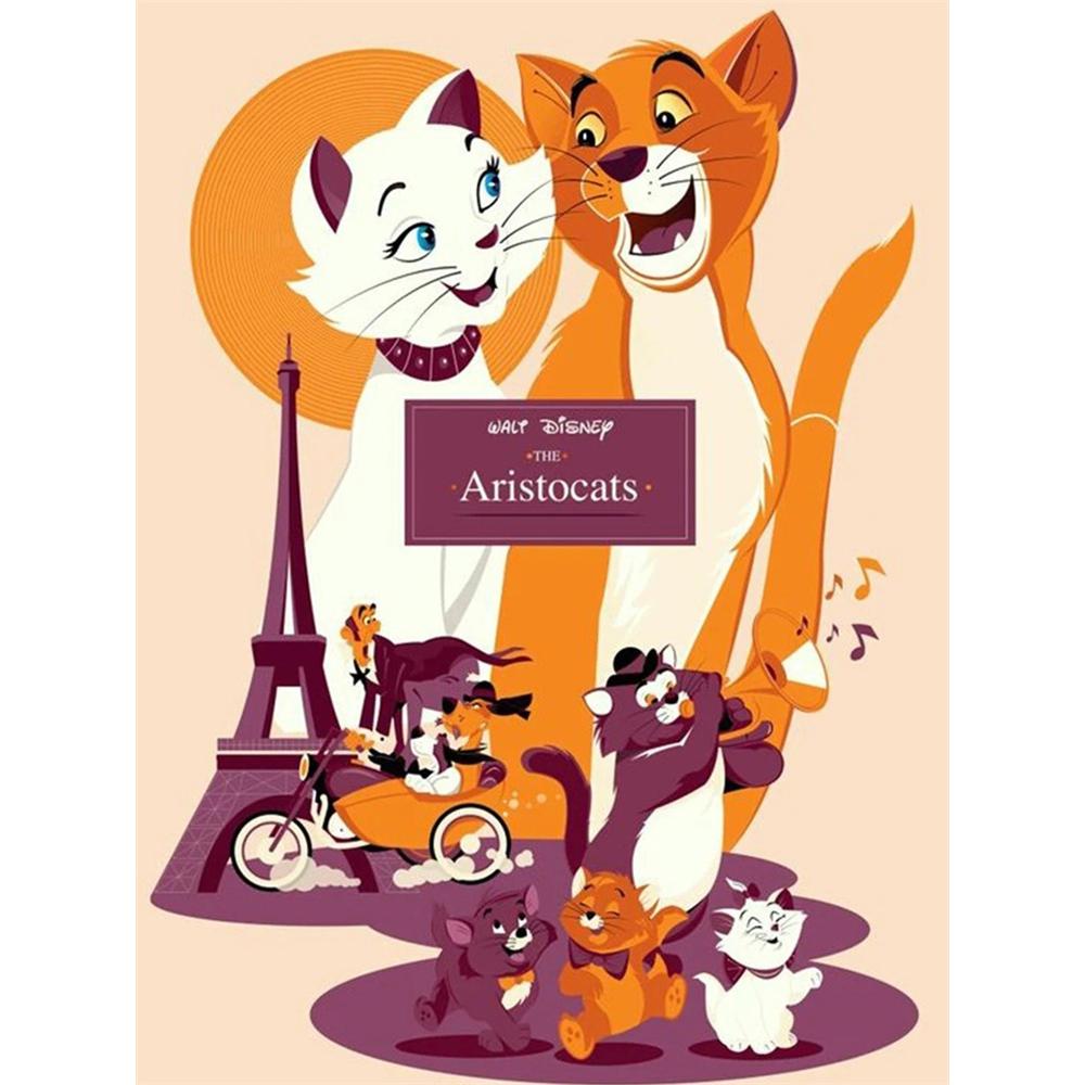 

Disney Diamond Painting The Adventures of The Cat Modern Style Art Poster Painting Mosaic Craft Hobby DIY Gift Home Decoration Embroidery Round 20x30cm