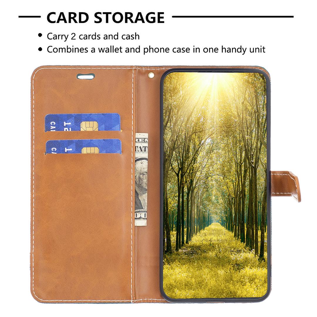 

For Xiaomi Redmi Note 12 Pro 5G/Note 12 Pro Speed 5G/Poco X5 Pro 5G Wallet Phone Case Jeans Cloth Texture Flip Leather Cover Protective Stand Cover Green