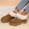 Fashion Thick Bottom Fluffy Fur Snow Boots Women 2025 Winter Warm Plush Ankle Boots with Platform Sweet Bowknot New Furry Non Slip Shoes