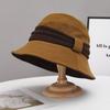 Autumn and winter new versatile face-enhancing small chic fisherman hat, elegant and elegant large head bowl hat