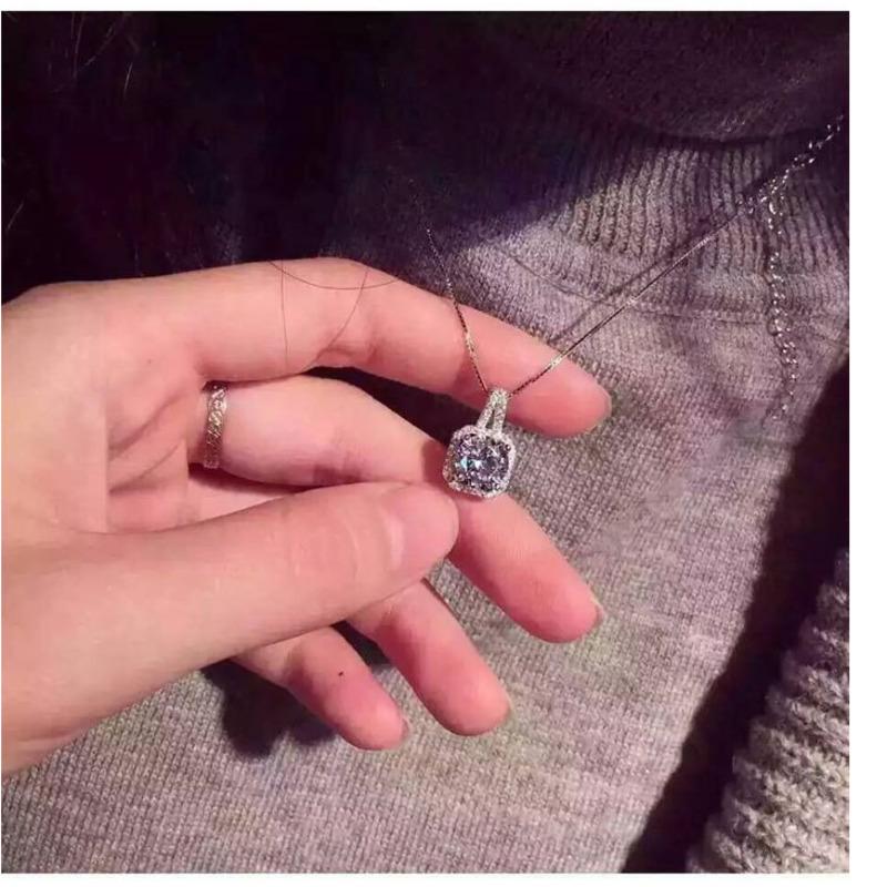 BELLA BOX Pătrat superb colier cu pandantiv elegant pentru femei farmec nunta logodnă pietre prețioase perle lanț claviculă cadouri feminine