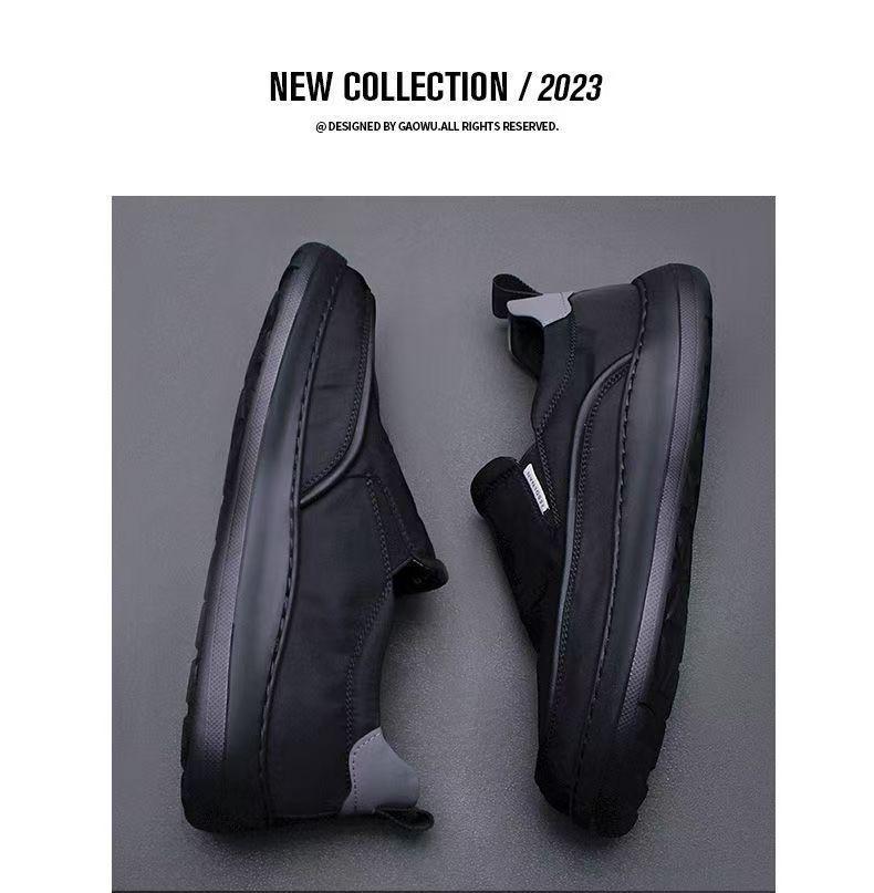 Men's Lightweight Canvas Slip-On Loafers with Thick Sole