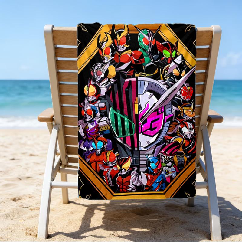 proof beach towel with a UFO Robo Grendizer3 pattern - soft,absorbent,quick-drying,machine washable - perfect for swimming,camping,bathing