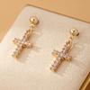 Trendy Women's Cross Ear Danglers – Popular European & American Style Earrings