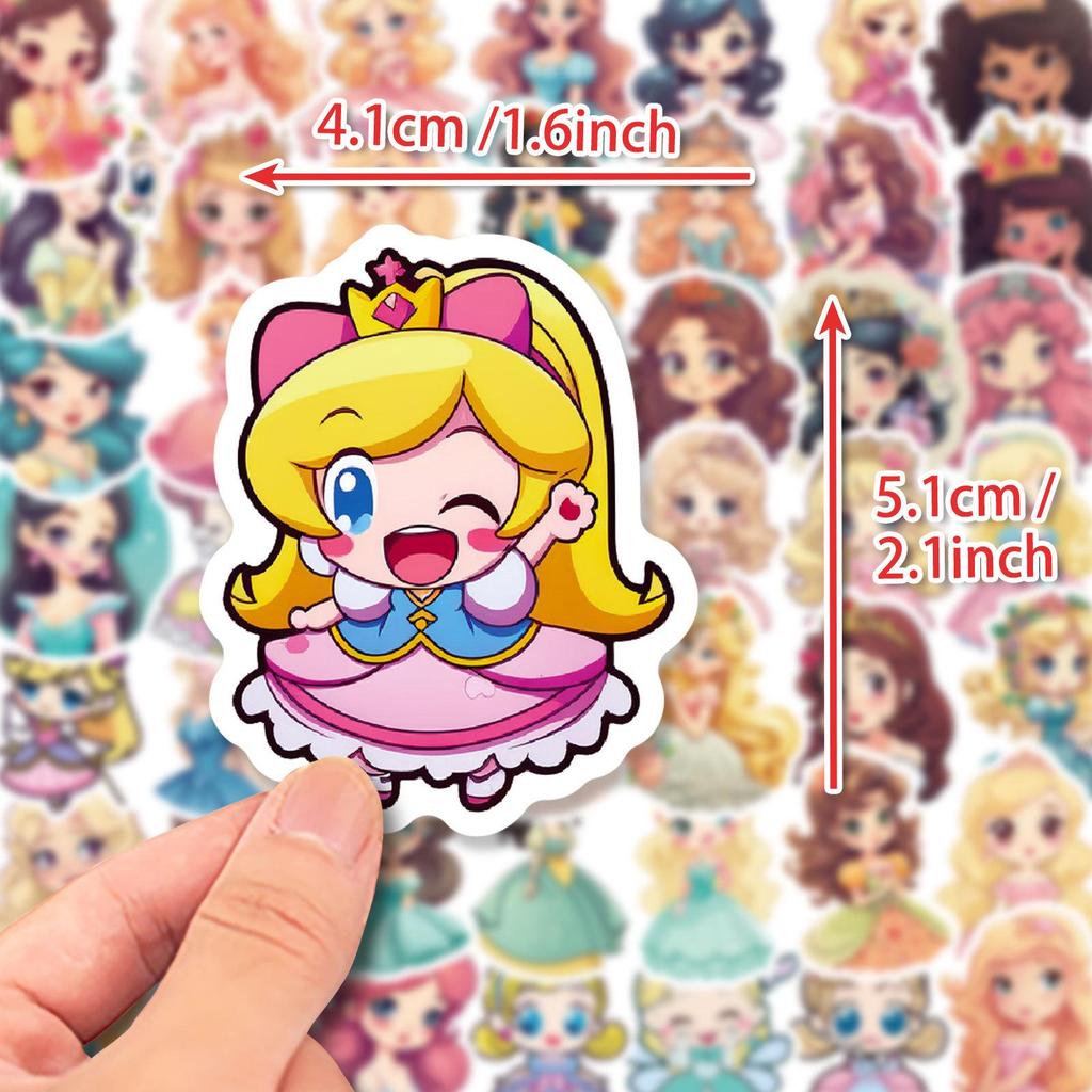 50 Sheets Princess Skirt Stickers for Kids - Cute Cartoon Girl Designs for Kindergarten Doodles