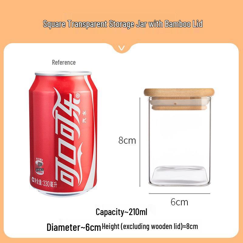 Square Moisture-Proof Glass Jar with Lid for Tea and Spices - New Style Storage Solution